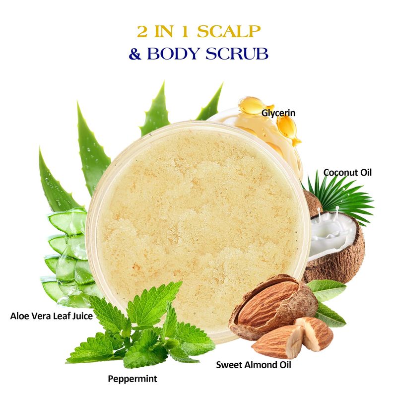 Scalp and Body Scrub- Hydrating and Exfoliating Scrub for Nourishing Essential Body and Hair Care for Women &amp; Men,Dandruff &amp; Build-Up