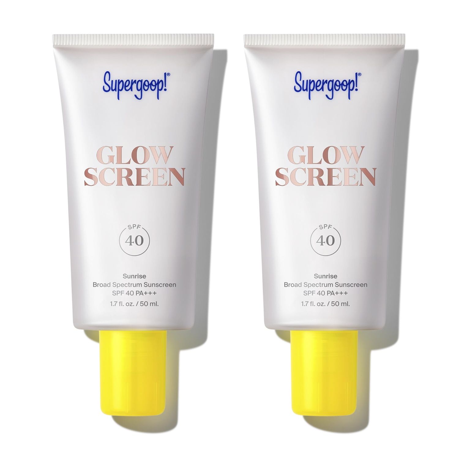 Supergoop! Glowscreen SPF 40, Sunrise (Champagne Glow) - 1.7 fl oz, Pack of 2 - Glowy Primer + Broad Spectrum Sunscreen - Helps Filter Blue Light - Boosts Hydration - Hyaluronic Acid &amp; Vitamin B5