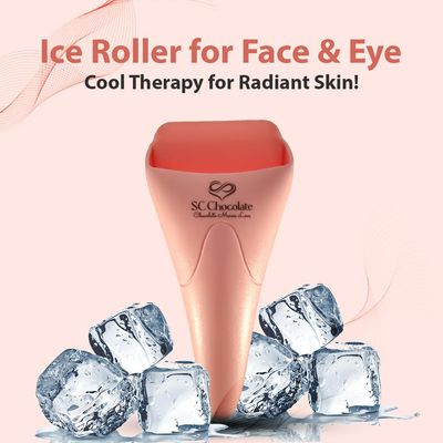 SC Chocolate Ice Roller for Face & Eye | Ice Face Roller for Puffiness, Migraine, Pain Relief | Cooling Facial Roller for Tightening Skin & Reducing Wrinkles | Ideal for Sunburns