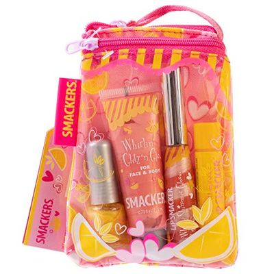Lip Smacker Pink Lemonade Glam Bag Makeup Set for Girls | Lip Balm, Lip Gloss, Nail Polish, &amp; Lotion | Christmas Make Up Collection | Holiday Present | Gift for Girls | Set of 4