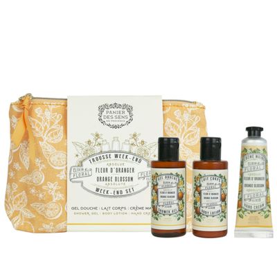 Panier des Sens - Orange Blossom Set for Women - Body Lotion + Shower Gel + Hand Cream - Christmas Gift &amp; Birthday Gift for Her - Body Care Kit with 96% Natural Ingredients - Self Care Gifts for women