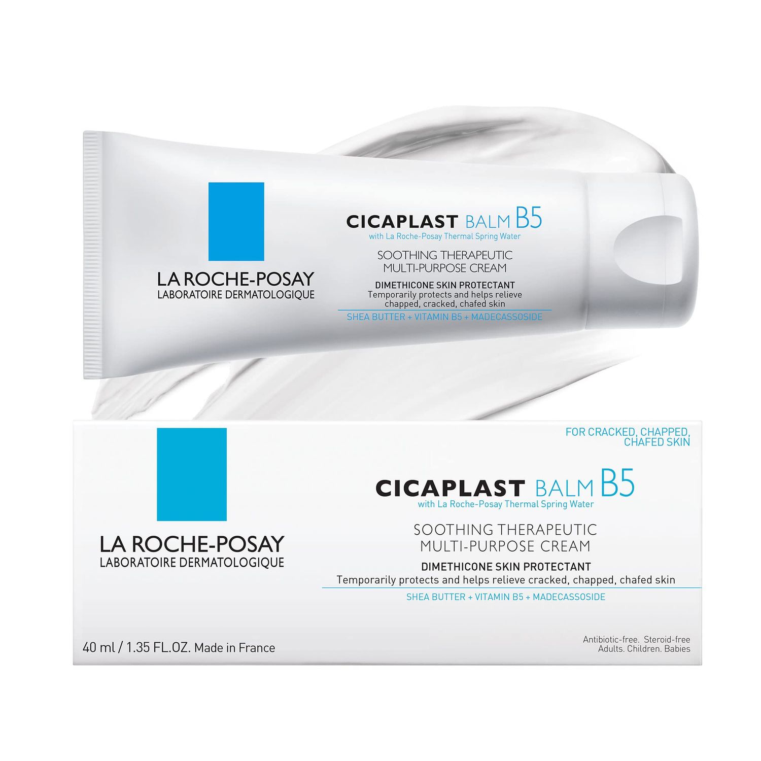 La Roche-Posay Cicaplast Balm B5, Healing Ointment and Soothing Therapeutic Multi Purpose Cream for Dry &amp; Irritated Skin, Body and Hand Balm, Baby Safe, Fragrance Free