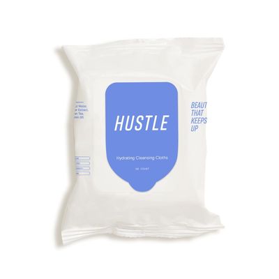 Hustle Beauty Hydrating Cleansing Cloths - Biodegradable, Plant-Based, Oil-Free Face Wipes for Makeup Removal (30 Count)