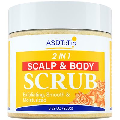Scalp and Body Scrub- Hydrating and Exfoliating Scrub for Nourishing Essential Body and Hair Care for Women &amp; Men,Dandruff &amp; Build-Up
