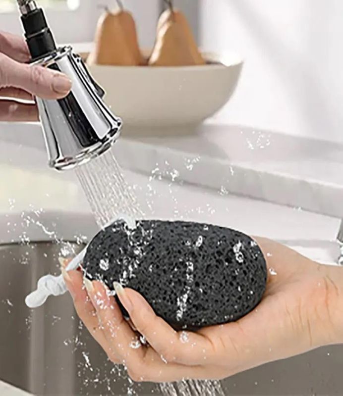 RDRKR Pumice Stone Foot and Hand Scrubber - Natural Lava Stone for Callus Remover, Foot Exfoliation, Hand Scrub, Pedicure Tool, Dry Skin Remover, Promote Healthy Foot and Hand Care 2 Pack Black