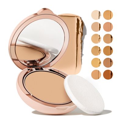 Ilumina CC Creamy Compact SPF 50+ Mineral Broad Spectrum Sunscreen for Face - Tinted Blurring Balm SPF- Matte, Light Coverage - Water &amp; Sweat Resistant - All Skin Types - By Sofia Vergara, 10g 1C