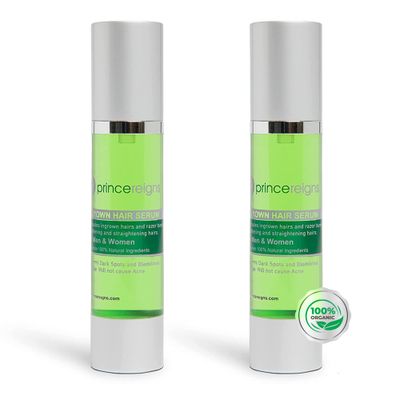 Organic Ingrown Hair and Razor Burn Serum (2 Pack) for Men and Women - Exfoliating AHA for Smooth Skin After Shaving, Waxing or Hair Removal, Preventing Bumps and Irritation