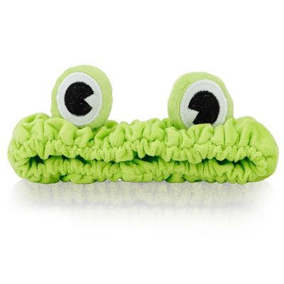 SuPoo Green Frog Eye Hair Wrap - Soft Microfiber Skincare Spa Headband for Women - Funny Design, Strong Water Absorbent, Perfect Size for Shower, Yoga, Face-washing, Makeup