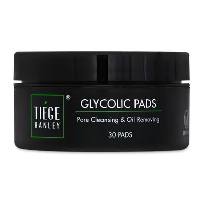 Tiege Hanley Glycolic Acid Pads for Men, 1-Pack - Exfoliating Face Cleansing Pads for Forehead, Nose &amp; Cheeks - Men&#39;s Daily Skin Care Facial Wipes.18.5% Acid Complex (Glycolic, Salicylic &amp; Lactic).