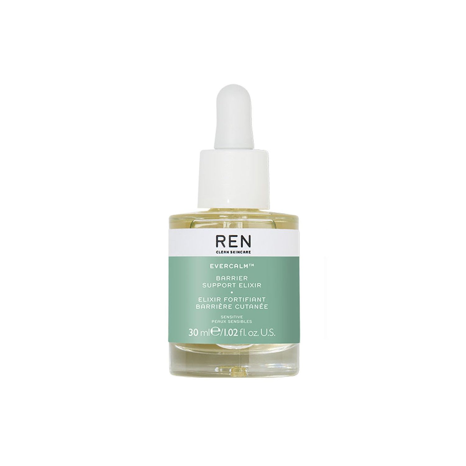 REN Clean Skincare - Evercalm Barrier Support Elixir - Skin Barrier Strengthening Face Oil for Dry &amp; Sensitive Skin, 1 fl oz