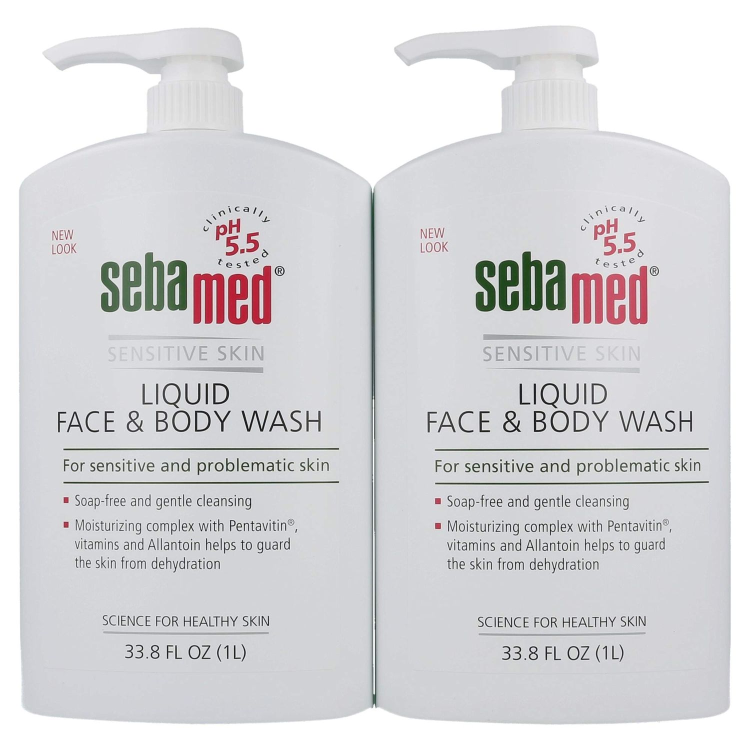 SEBAMED seba med Liquid Face and Body Wash, for Sensitive Skin 33.8-Fluid Ounces Bottle (Pack of 2)