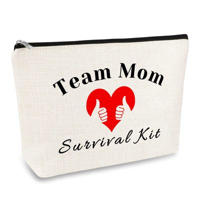 Team Mom Gifts Team Leader Thank You Gift for Women Makeup Bag Cosmetic Bag Pouch Team Mom Appreciation Gifts Birthday Gifts for Coach Mom Baseball Soccer Football Basketball Badminton Swimming Leader