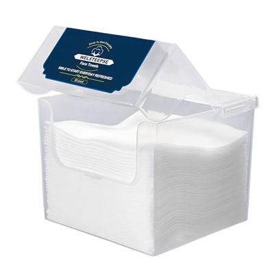 Welsteepse Ultra Soft Disposable Face TowelDisposable Clinically Tested Face Towelette Makeup Remover Dry Wipes50 Count