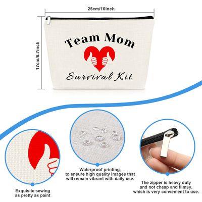 Team Mom Gifts Team Leader Thank You Gift for Women Makeup Bag Cosmetic Bag Pouch Team Mom Appreciation Gifts Birthday Gifts for Coach Mom Baseball Soccer Football Basketball Badminton Swimming Leader