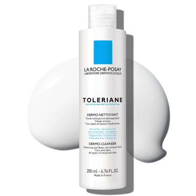 La Roche-Posay Toleriane Dermo Face Cleanser for Face &amp; Eyes, Gentle Face Wash and Makeup Remover, Milky Texture, Fragrance Free, Preservative Free