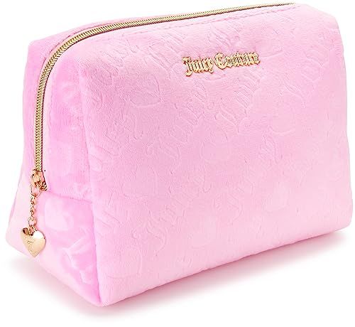 Juicy Couture Women&#39;s Cosmetics Bag - Travel Makeup and Toiletries Clutch Wedge Pouch, Pink