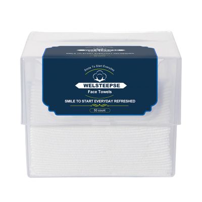 Welsteepse Ultra Soft Disposable Face TowelDisposable Clinically Tested Face Towelette Makeup Remover Dry Wipes50 Count