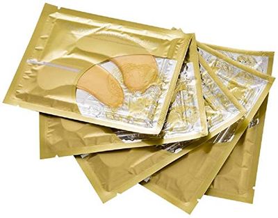 Theshiry 10 Pairs Collagen Crystal Eye Mask and 10 Pcs Collagen Crystal Lip Mask, Anti Aging Eye and Lip Mask, Collagen Crystal Mask Set (Gold)