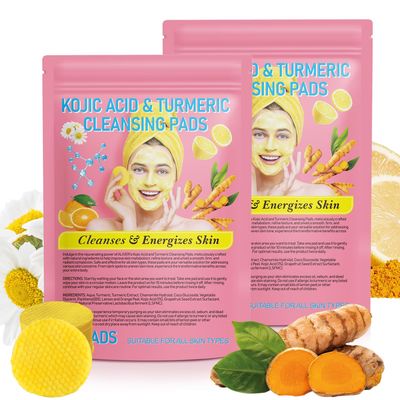 Turmeric Face Scrub Pads, Turmeric Cleansing Pads for Cleansing and Exfoliating, Natural Turmeric Cleansing Pads for Face, 80Pcs