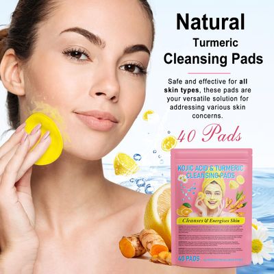 Turmeric Face Scrub Pads, Turmeric Cleansing Pads for Cleansing and Exfoliating, Natural Turmeric Cleansing Pads for Face, 80Pcs