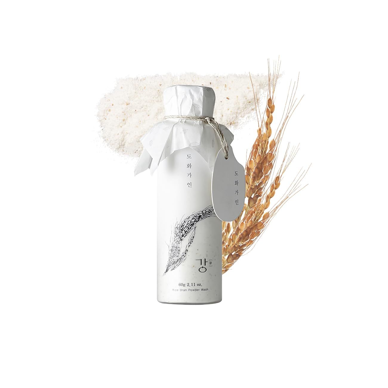 House of Dohwa Rice Bran Powder Wash | Mild Exfoliating Face Wash for Sensitive Skin | Vegan Enzyme Face Scrubber &amp; Exfoliator for Sebum Control - Product of Korea | 60 g (2.1 oz)