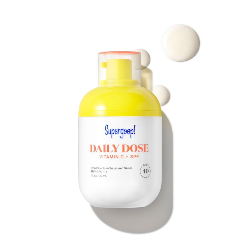 Supergoop! Daily Dose Vitamin C + SPF 40 PA+++, 1 fl oz - Broad Spectrum Sunscreen Serum - Helps Visibly Brighten Skin &amp; the Appearance of Dark Spots - For All Skin Types