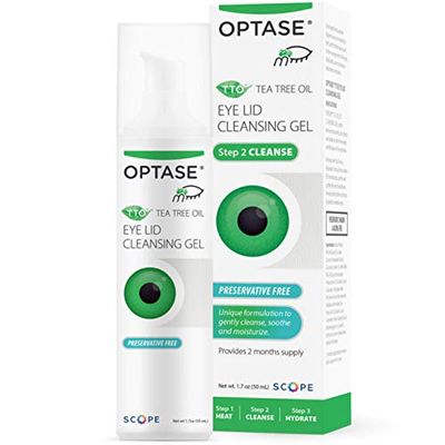 Optase TTO Eye Lid Cleansing Gel - Tea Tree Oil Eyelid Cleanser for Dry Eye Relief - Preservative Free, Natural Ingredients - Soothes Dry Eye and Eyelid Irritation - Made With Pro-Vitamin B5-1.7 oz