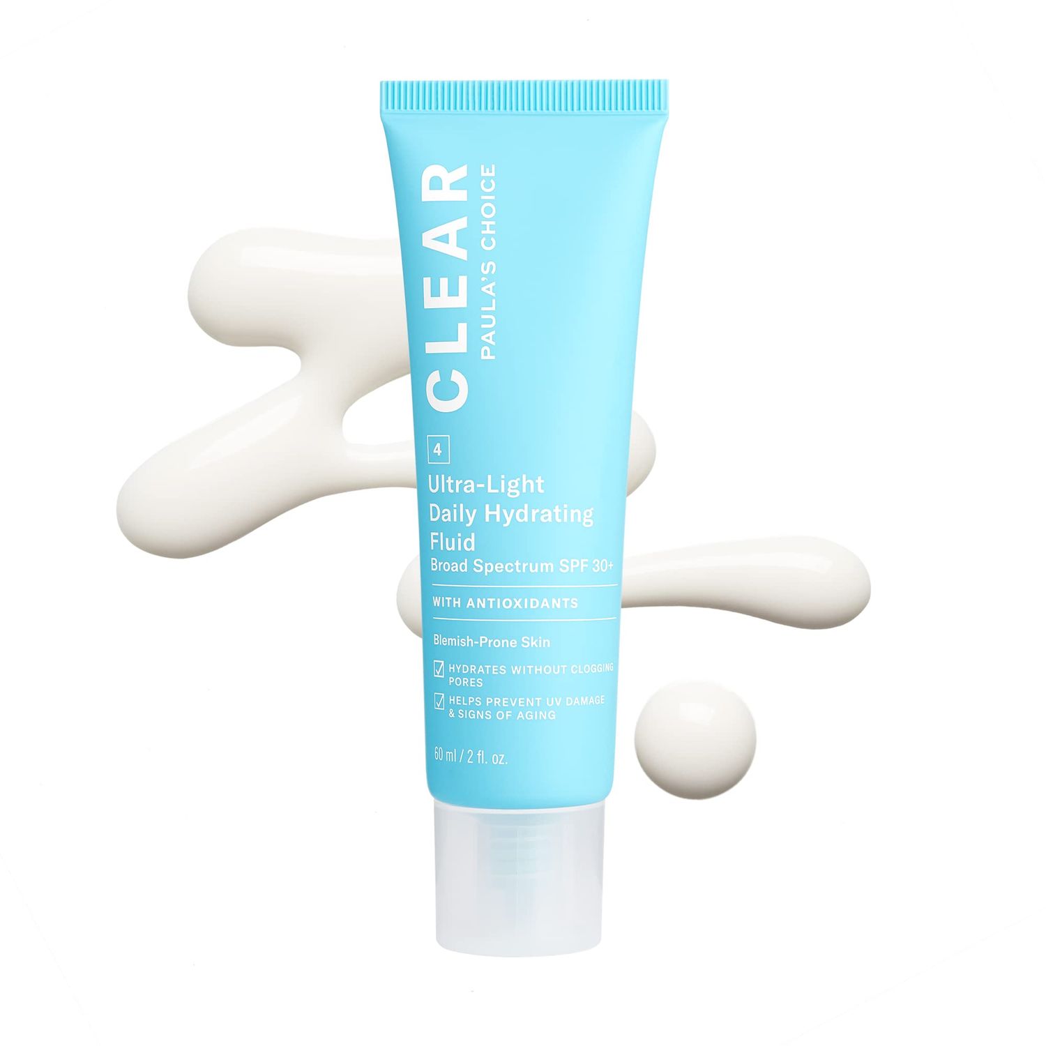 Paula&#39;s Choice CLEAR Ultra-Light Hydrating Oil Free Moisturizer SPF 30, UVA UVB Protection, Pore Minimizer Sunscreen for Face, 2 Ounce