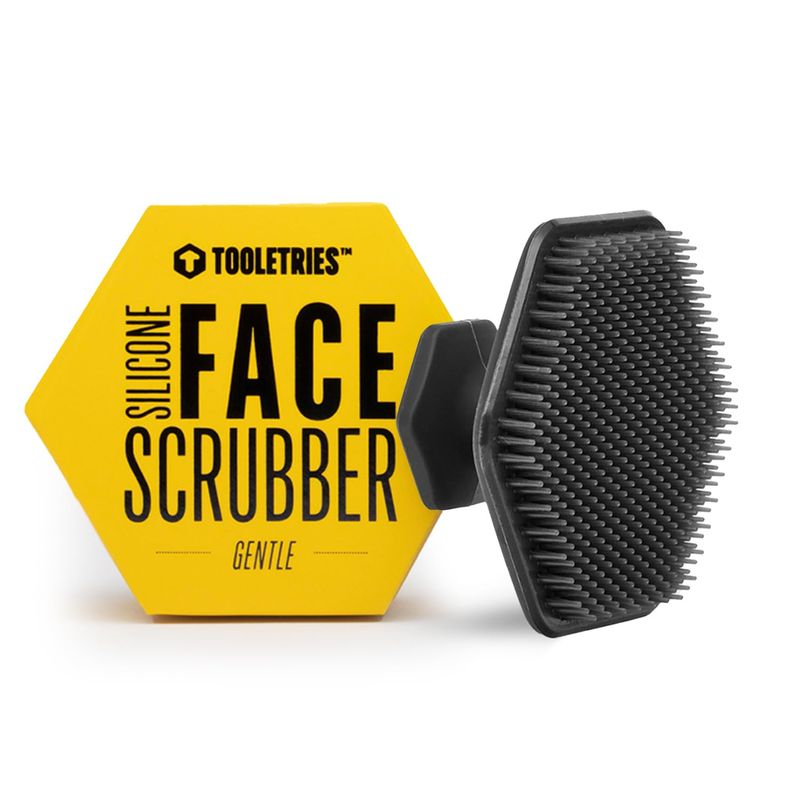 Tooletries - Men's Face Scrubber - Premium Silicone Facial Cleansing Brush, Gentle Exfoliator Pad &amp; Soft-Touch Massager - Removes Dead &amp; Dry Skin - Long Lasting Shower Accessories - Charcoal