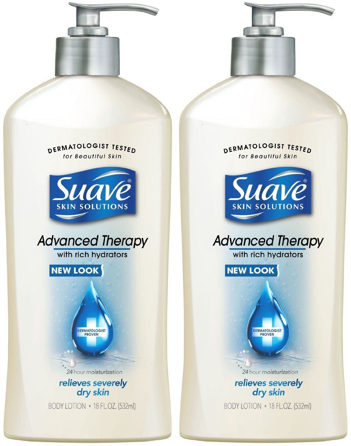 Suave Lotion, Hydro Complex Advanced Therapy 2-Pack - Daily Moisturizing Body Lotion for Dry Skin with Vitamin E, 18 Oz Ea