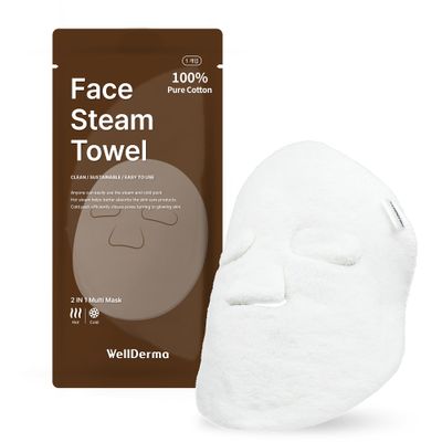 WELLDERMA FACE STEAM &amp; COOLING TOWEL Cotton 2in1 care