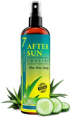 NEW Cooling After Sun Spray with Aloe Vera - For Skin &amp; Face with Instant Sunburn Relief. Unlike Regular Aftersun Lotion, Ours Is Made From Freshly Cut Texas Aloe. With Cucumber &amp; Vitamin E (12 Fl Oz)