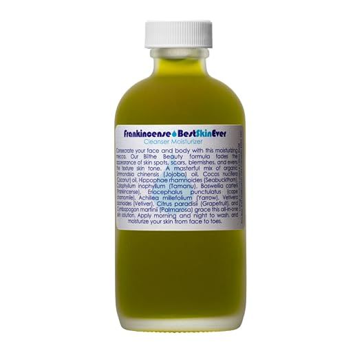 LIVING LIBATIONS - Organic Best Skin Ever All-In-One Facial Cleanser, Exfoliator + Moisturizer | Natural, Wildcrafted, Vegan Clean Beauty (4 oz | Frankincense)