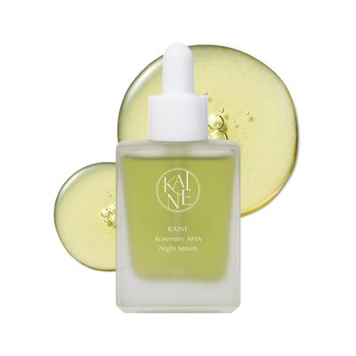 KAINE Rosemary AHA Night Serum | Lactic Acid &amp; Rosemary Leaf Extract Serum for Face - Mildly Exfoliates without Drying for Radiant, For Acne Prone, Sensitive Skin, Korean Skin Care, 30mL / 1.01 fl oz