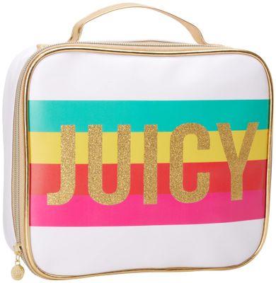 Juicy Couture Women&#39;s Cosmetic Bag - Makeup and Toiletries Travel Organizer, Compartments, Size One Size, White Colored