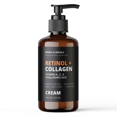 Retinol + Collagen, Hyaluronic Acid, Vitamin C Anti-Aging Face Cream, Day and Night Moisturizing Cream, Anti-Wrinkle Cream for Face, Firming Cream - 4oz