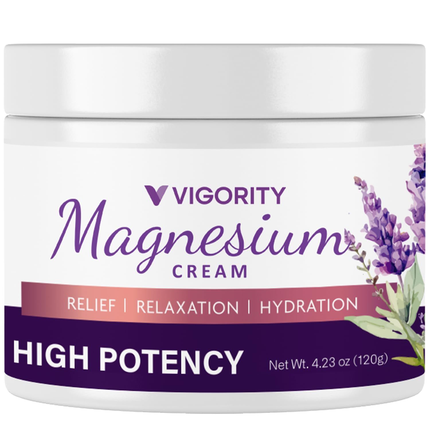 Vigority Magnesium Cream for Sleep: Magnesium Lotion for Leg Cramps - Soothing Magnesium with Lavender, Vitamin E and Shea Butter - Safe for Kids &amp; Pregnant Individuals - 4.23 oz