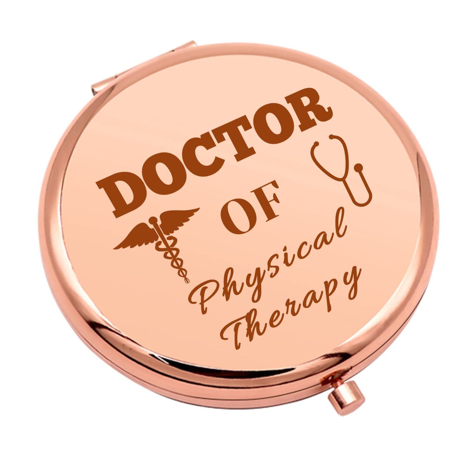 Physical Therapy Appreciation Gift Compact Makeup Mirror for PT Doctor Physical Therapist Gift Thank You PT Therapist Gifts Folding Makeup Mirror Birthday Graduation Retirement Gifts