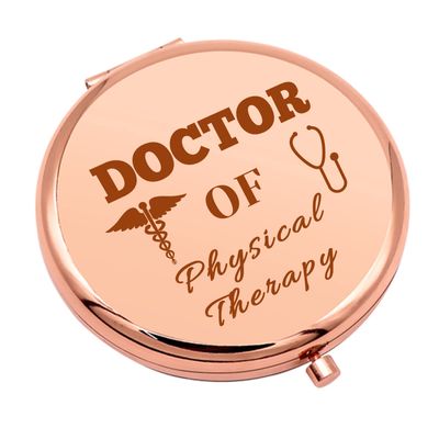 Physical Therapy Appreciation Gift Compact Makeup Mirror for PT Doctor Physical Therapist Gift Thank You PT Therapist Gifts Folding Makeup Mirror Birthday Graduation Retirement Gifts