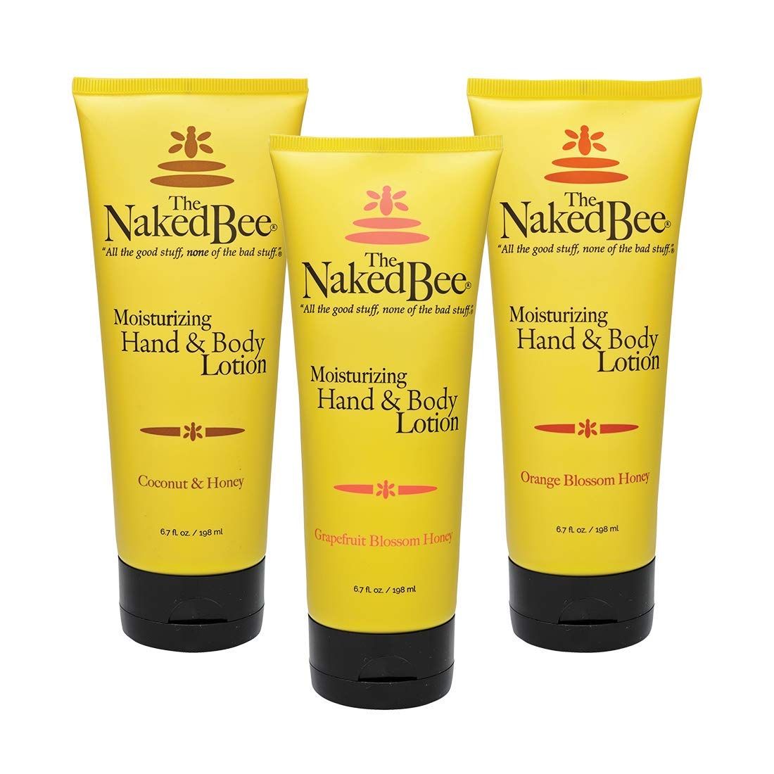 The Naked Bee Orange Blossom Honey, Grapefruit Blossom Honey and Coconut Honey, Hand &amp; Body Lotion, 6.7 Oz - 3 Pack