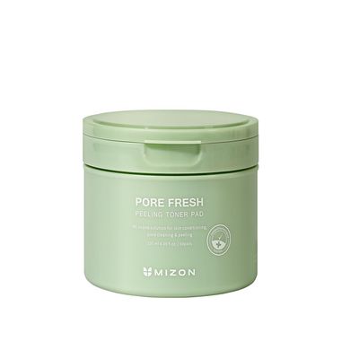 MIZON Pore Fresh Peeling Toner Pads AHA BHA PHA Korean Peeling Pads Cotton Soothing Exfoliating Pore Tightening Two Sided (60 Pads)