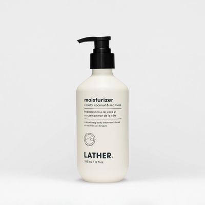 LATHER Coastal Coconut &amp; Sea Moss Body Moisturizer | Deep Hydration &amp; Nourishing Skin Care | Paraben &amp; Sulfate-Free | Lightweight &amp; Fast-Absorbing | Suitable for All Skin Types | 12 OZ