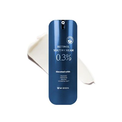 MIZON Retinol Youth (0.3% Retinol Cream) Fine Line Care with Retinol Shea Butter Peptides Niacinamide Bakuchiol Korean Skincare (0.92 oz)