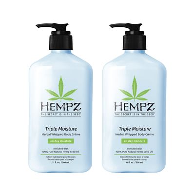 Hempz Triple Moisture Herbal Whipped Body Crme Lotion Moisturizer, 17 Fl Oz (Pack of 2)
