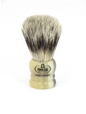 Omega Bristle Mix (Hog Bristle &amp; Badger) Shaving Brush, Resin Handle