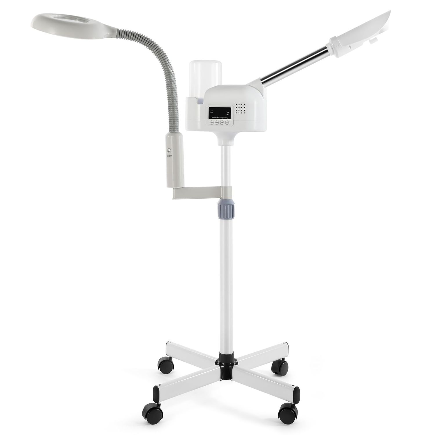 Professional Facial Steamer 2 in1 Steamer for Face 5X LED Magnifying Lamp Hot Ozone Facial Steamer for Esthetician Beauty Face Equipment Use at Home or SalonWhite