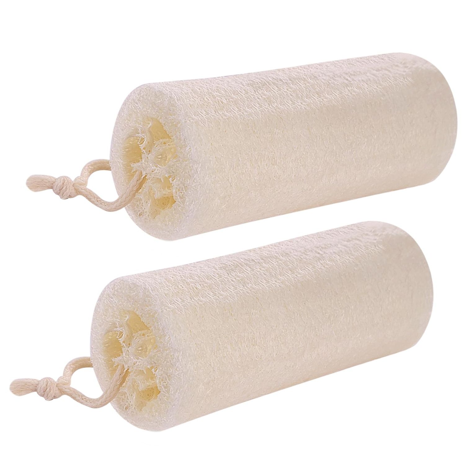 Organic Natural Loofah Sponge (2 Pack), Large 6 Natural Loofah Exfoliating Body Scrubber Egyptian Loofa Eco Friendly 100% All Natural luffa Cleaning for Deep Clean Skin Care Bath Spa Shower Men Women