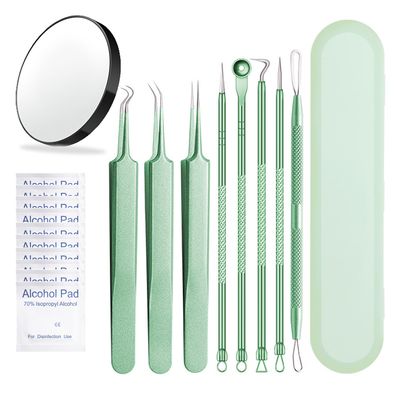 Professional Pimple Popper Tool Kit - 8 Pcs Blackhead Remover Comedone Extractor Kit with Box for Quick and Easy Removal of Pimples, Blackheads, Zit Removing, Forehead, Facial and Nose