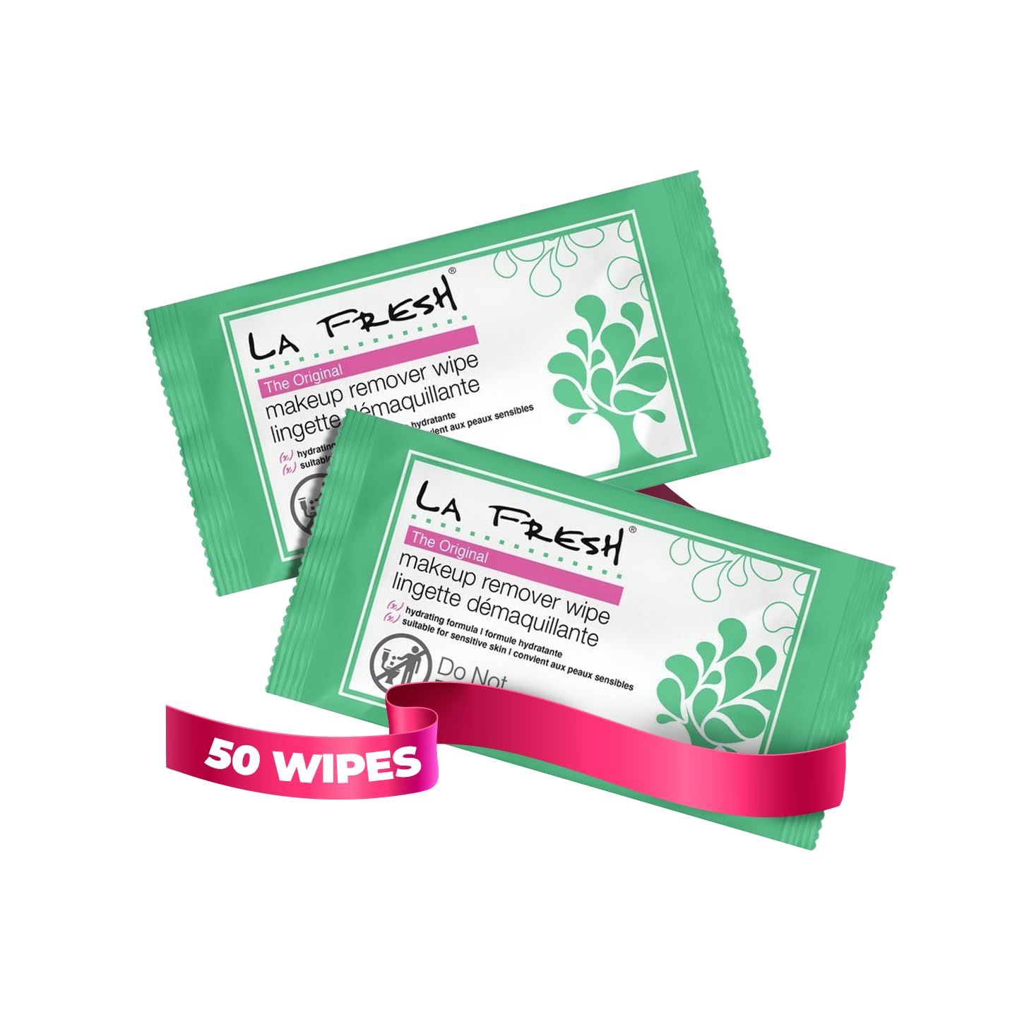 LA Fresh Makeup Remover Wipes with Vitamin E - Make up Remover Wipes for Face, Eyes, Lips - Face Wipes Travel Essentials - Case of 50ct Makeup Wipes