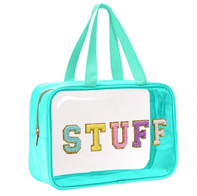 Yowivon Clear Beach Makeup Bag Big Travel Skincare Toiletry Bag Snack Bag Transparent Waterproof Large Cosmetic Sunscreen Bag Stadium Bags Stuff Bag for Women